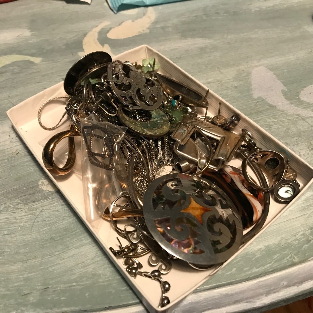 Mystery Box Of Mostly Sterling Mostly Jewelry